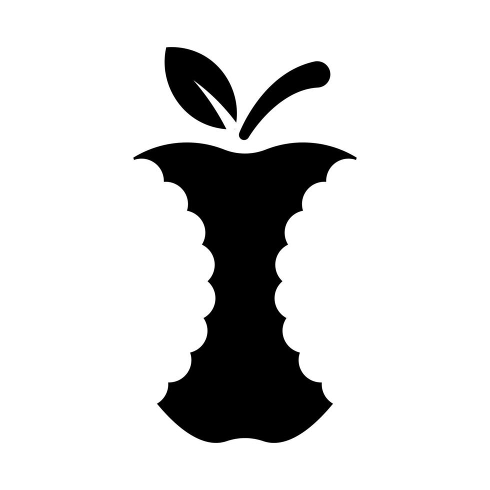 icono de vector de manzana mordida aislado sobre fondo blanco
