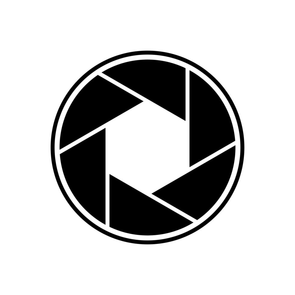 Aperture black vector icon on white background