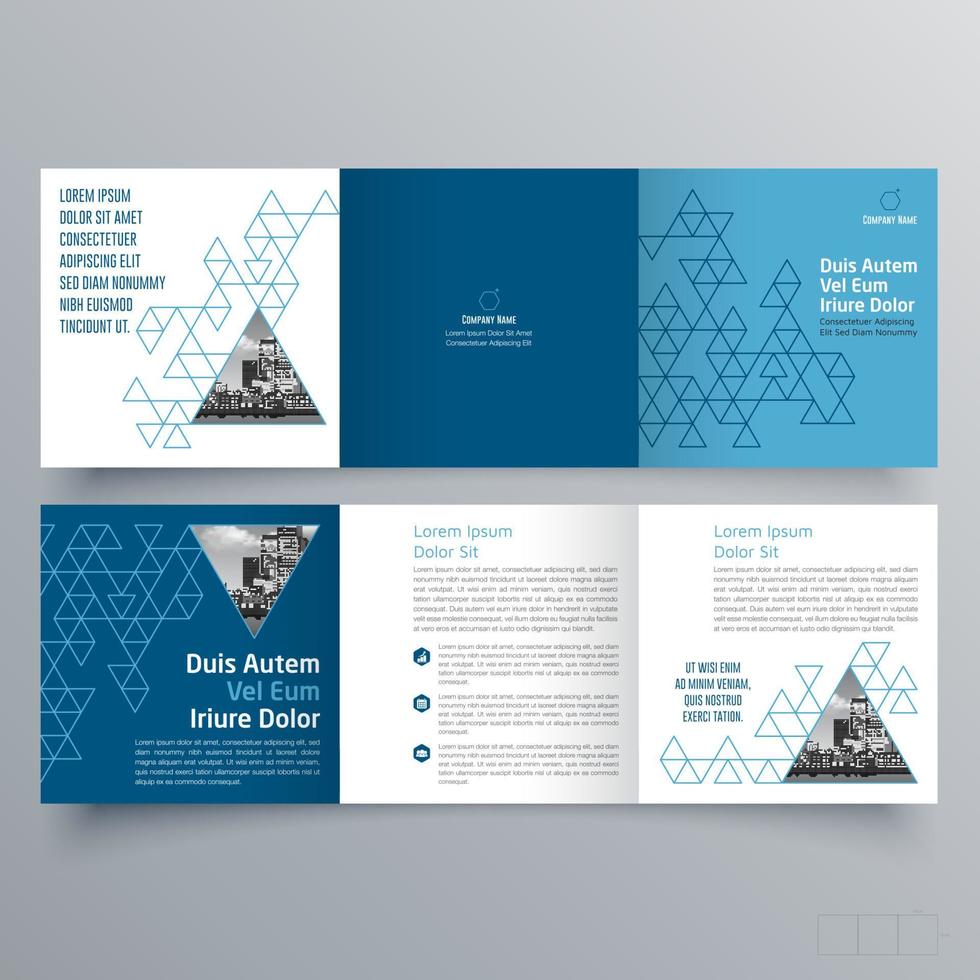 Tri-fold brochure template Minimalistic geometric design for corporate and business. Creative concept brochure vector template.