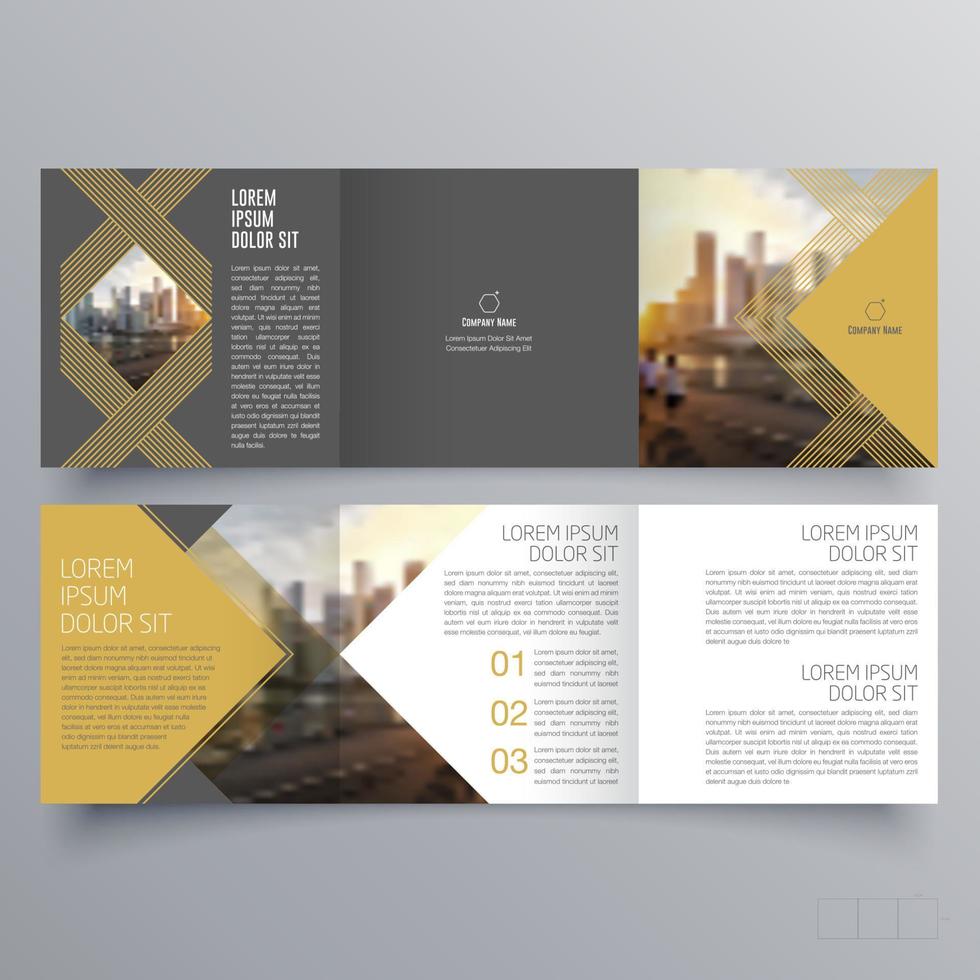 Tri-fold brochure template Minimalistic geometric design for corporate and business. Creative concept brochure vector template.