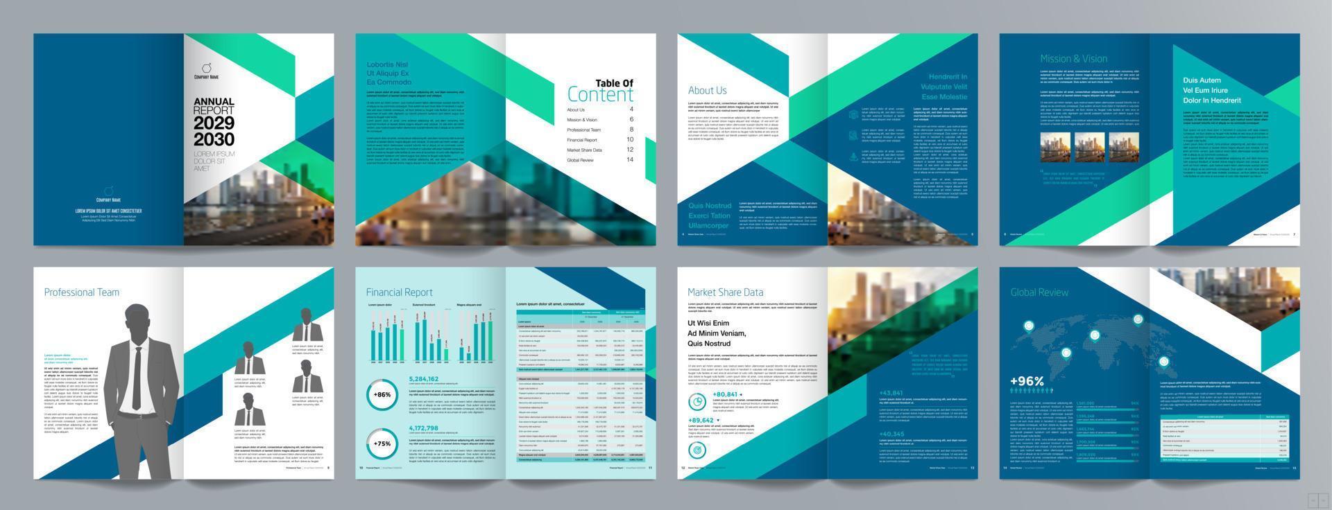 Annual report 16 page A4 201 vector