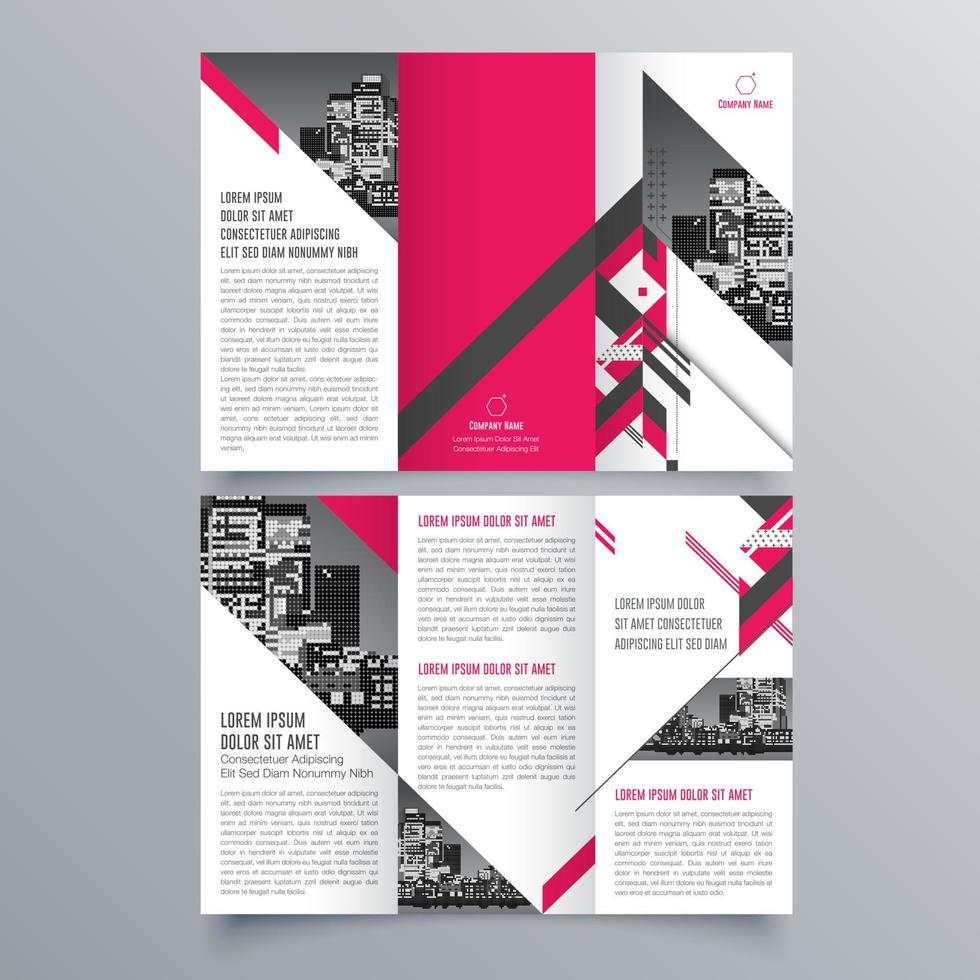 Tri-fold brochure template Minimalistic geometric design for corporate and business. Creative concept brochure vector template.