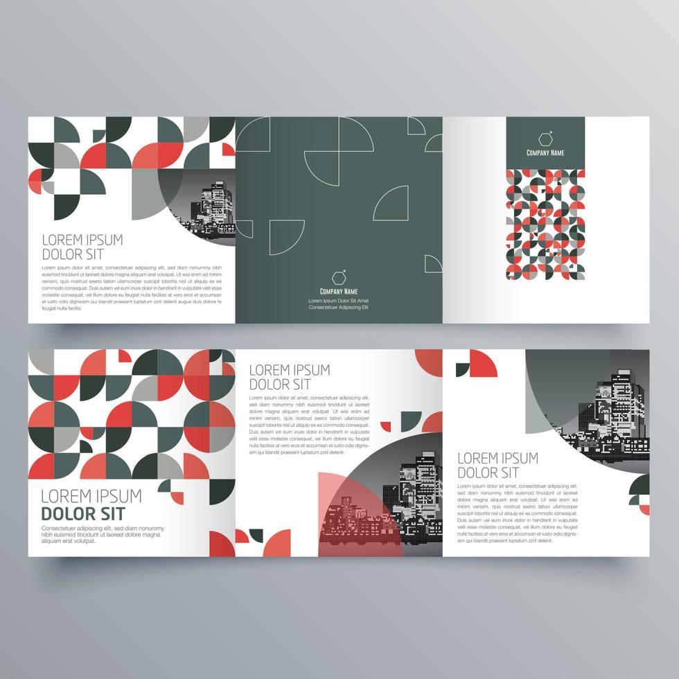 Tri-fold brochure template Minimalistic geometric design for corporate and business. Creative concept brochure vector template.