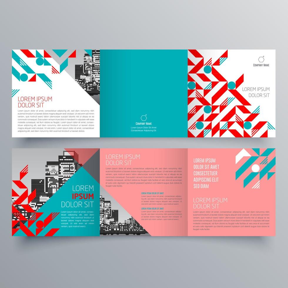 Tri-fold brochure template Minimalistic geometric design for corporate and business. Creative concept brochure vector template.