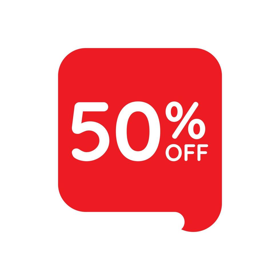 50 percent off tag vector icon isolated on white background
