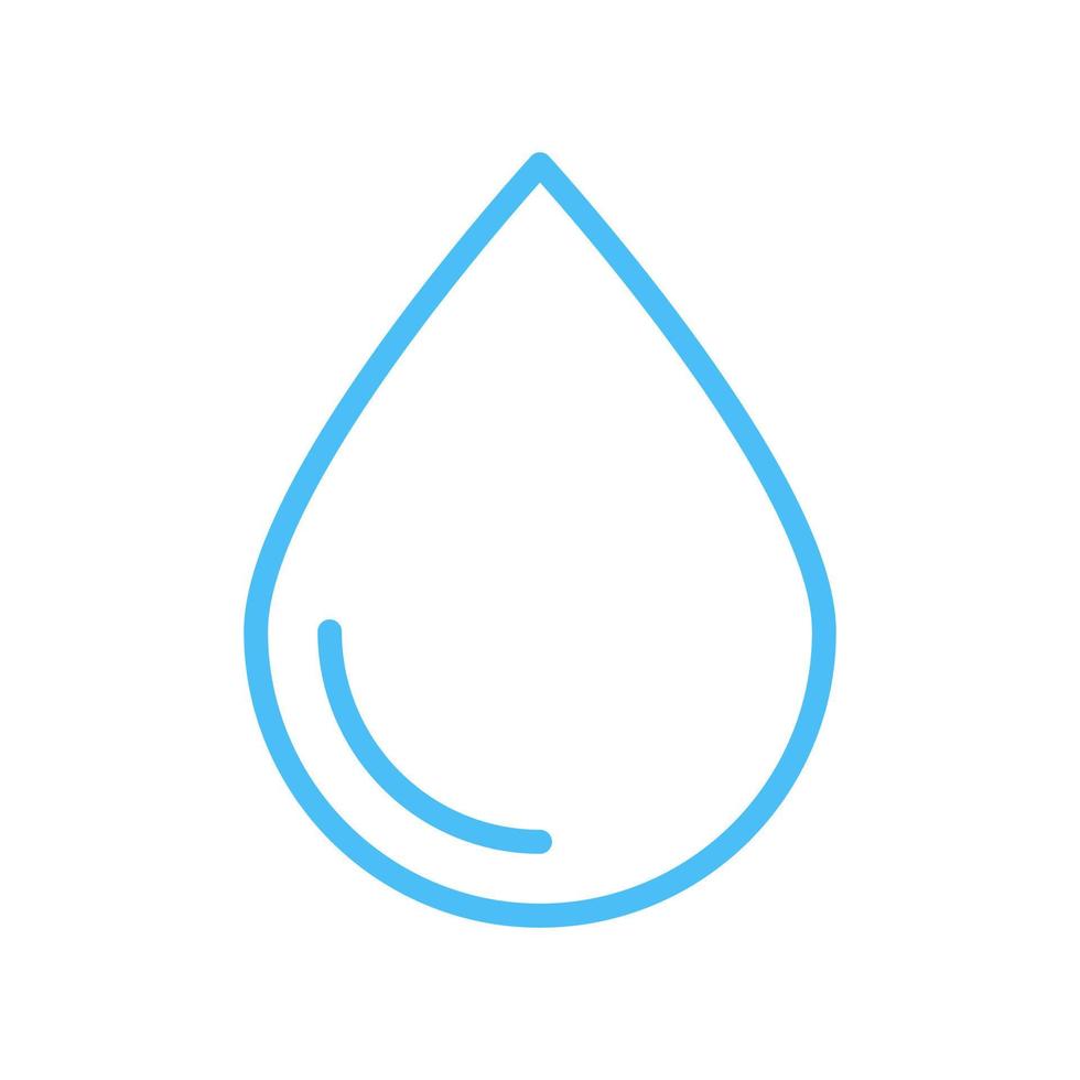 Water drop outline vector icon isolated on white background