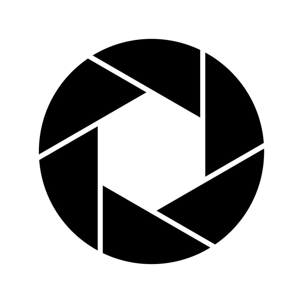 Aperture black vector icon on white background