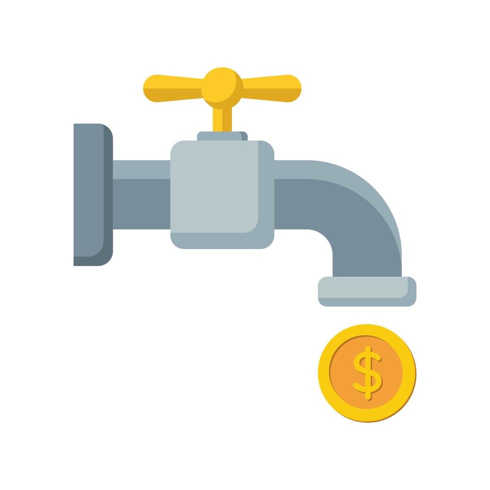 Coin faucet vector icon isolated on white background