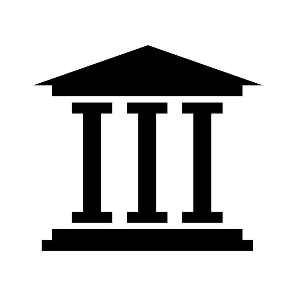 Museum black vector icon isolated on white background