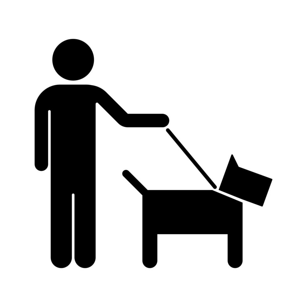 Man and dog vector icon isolated on white background