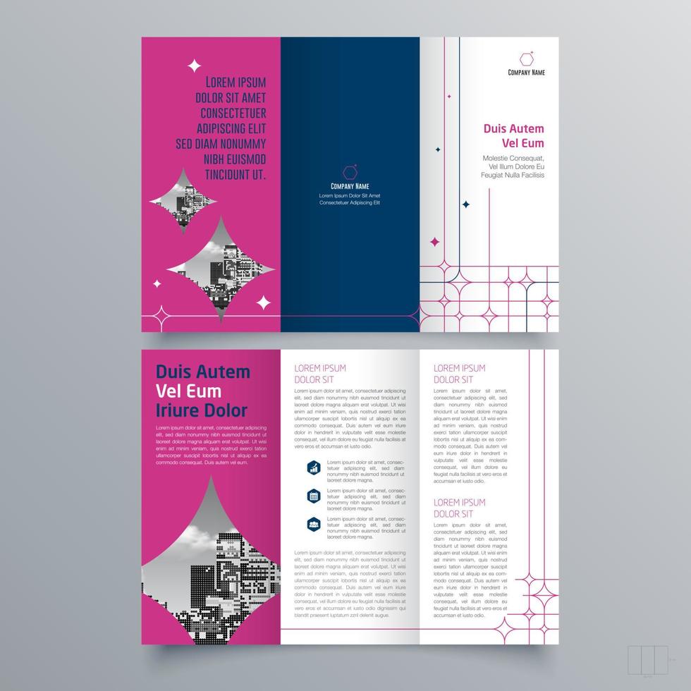 Tri-fold brochure template Minimalistic geometric design for corporate and business. Creative concept brochure vector template.