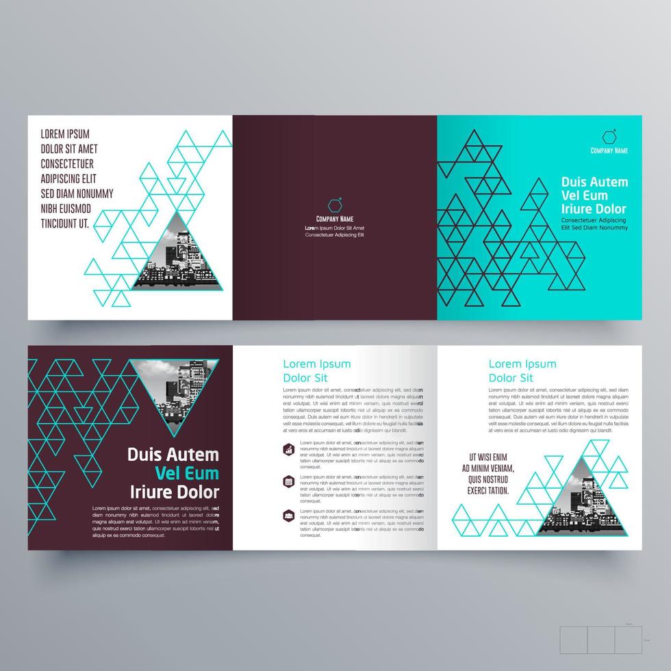 Tri-fold brochure template Minimalistic geometric design for corporate and business. Creative concept brochure vector template.