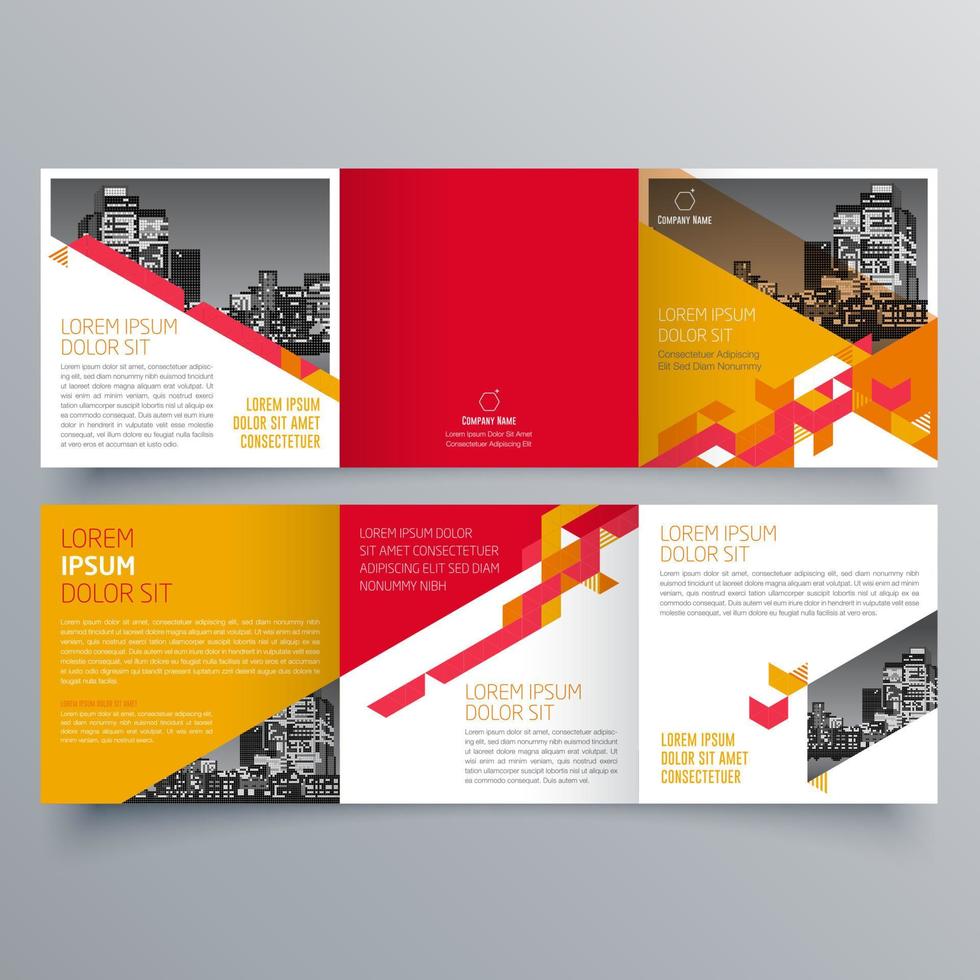 Tri-fold brochure template Minimalistic geometric design for corporate and business. Creative concept brochure vector template.