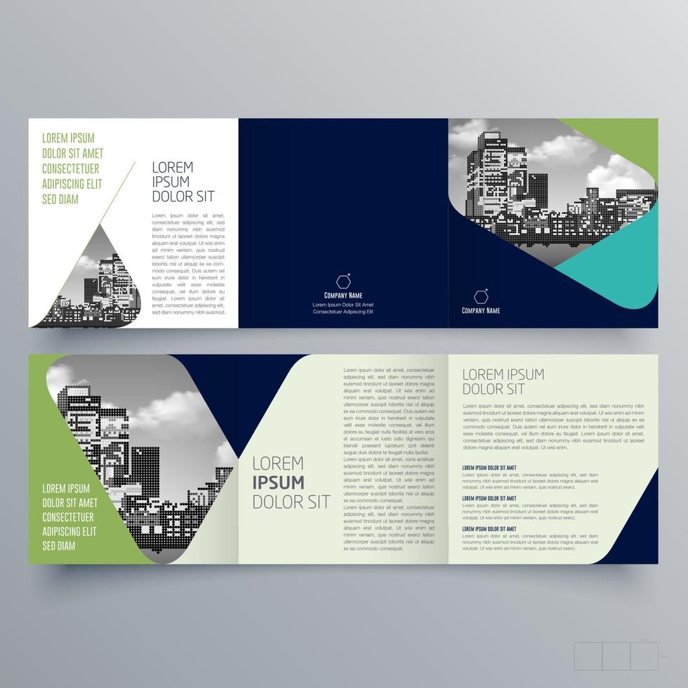 Tri-fold brochure template Minimalistic geometric design for corporate and business. Creative concept brochure vector template.