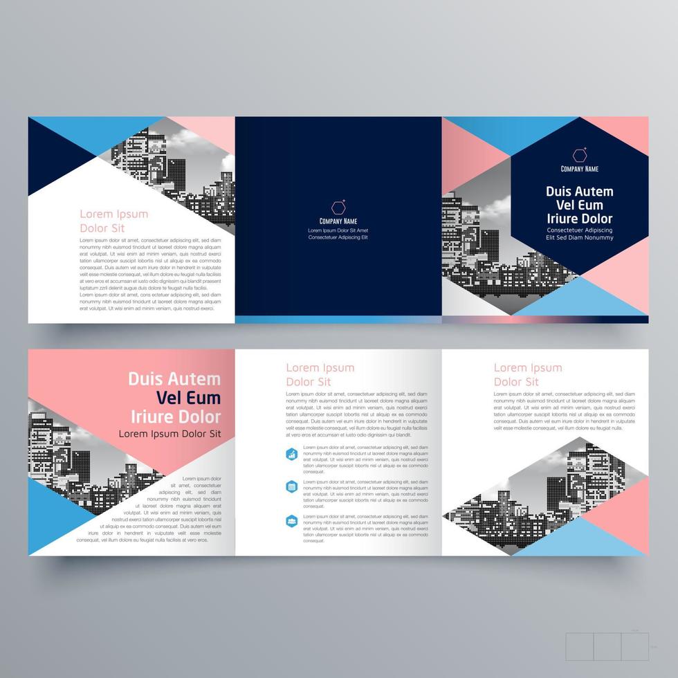 Tri-fold brochure template Minimalistic geometric design for corporate and business. Creative concept brochure vector template.