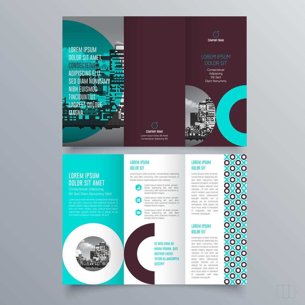 Tri-fold brochure template Minimalistic geometric design for corporate and business. Creative concept brochure vector template.