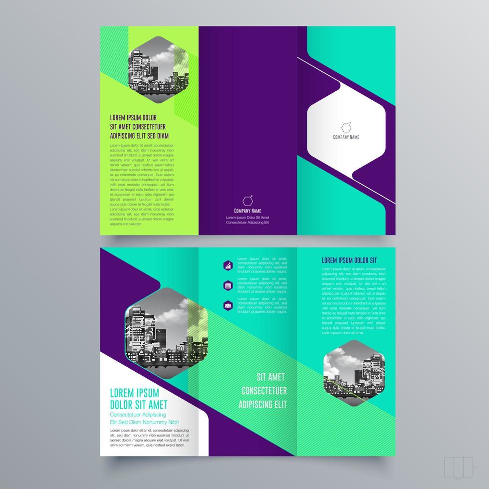 Tri-fold brochure template Minimalistic geometric design for corporate and business. Creative concept brochure vector template.