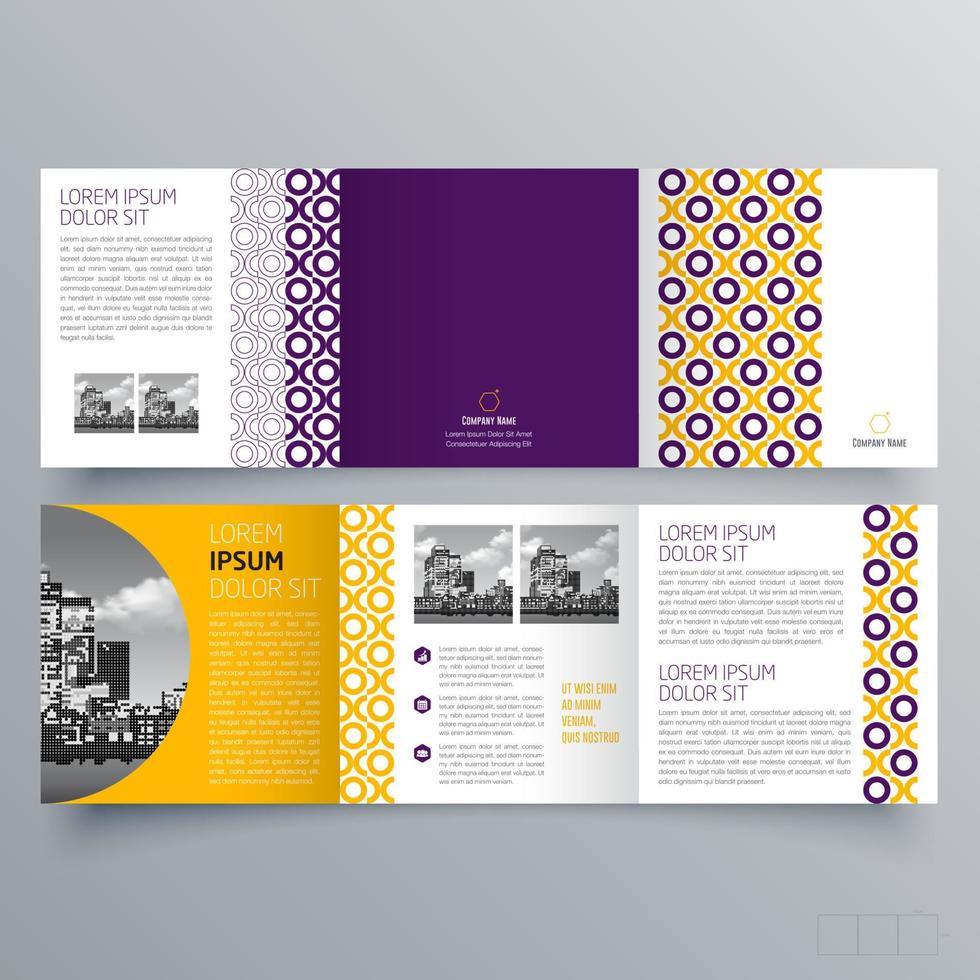 Tri-fold brochure template Minimalistic geometric design for corporate and business. Creative concept brochure vector template.