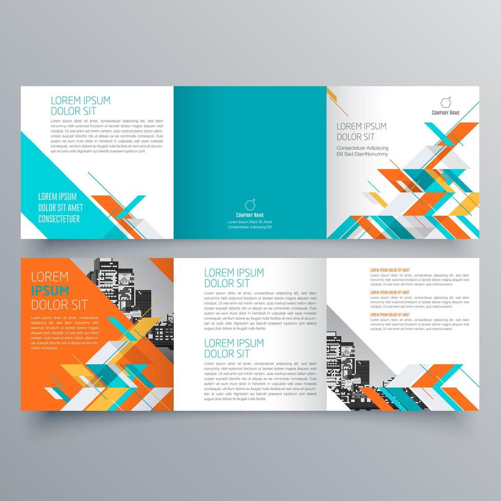 Tri-fold brochure template Minimalistic geometric design for corporate and business. Creative concept brochure vector template.