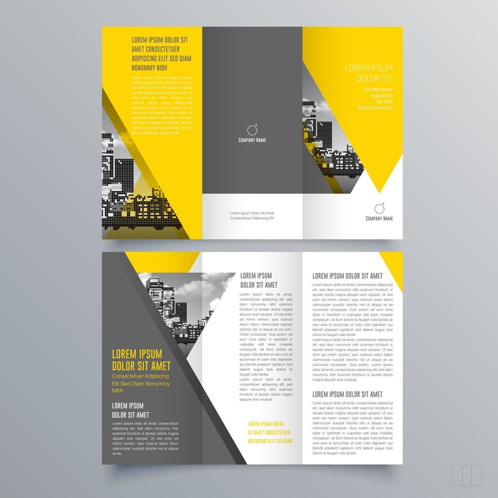 Tri-fold brochure template Minimalistic geometric design for corporate and business. Creative concept brochure vector template.