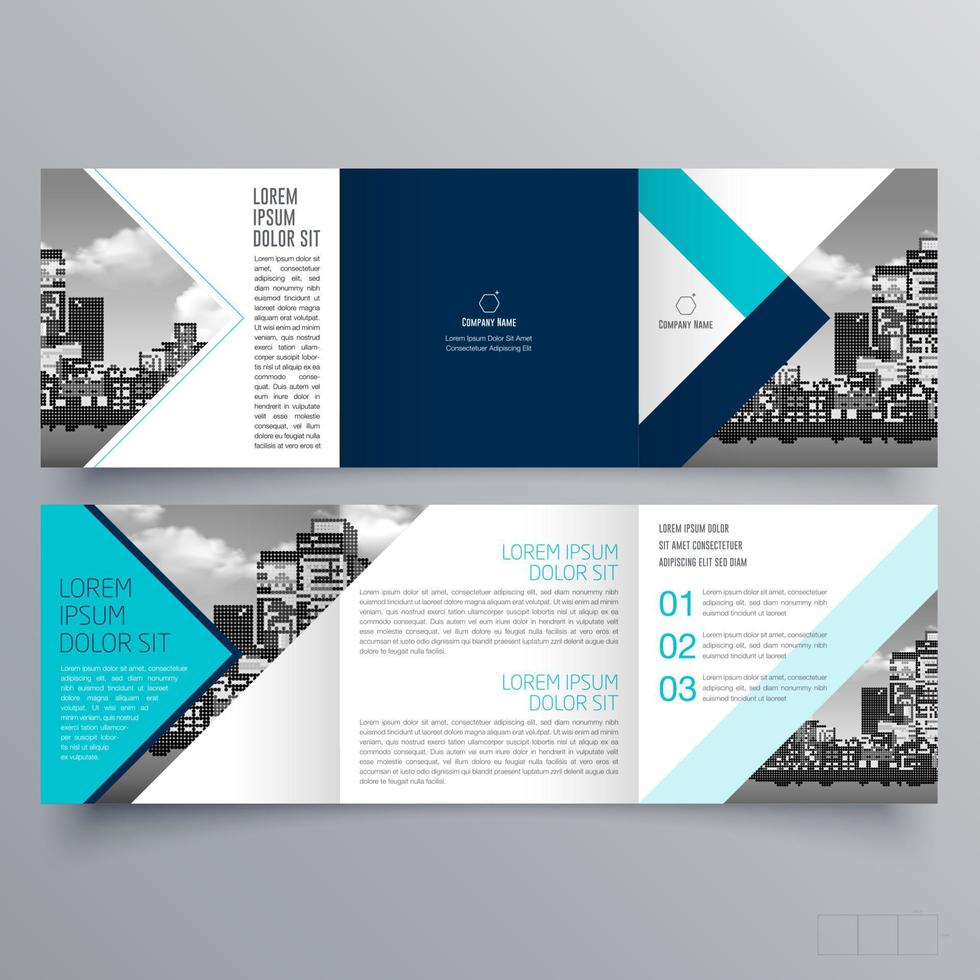 Tri-fold brochure template Minimalistic geometric design for corporate and business. Creative concept brochure vector template.