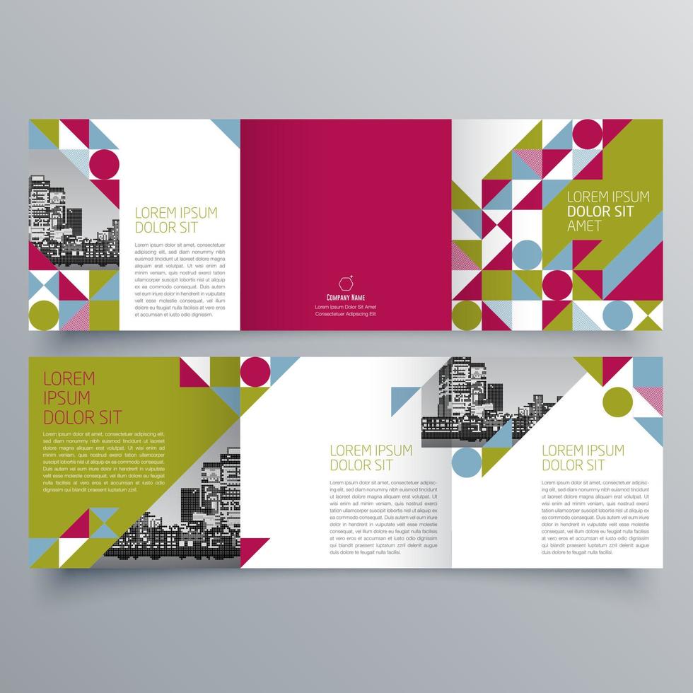 Tri-fold brochure template Minimalistic geometric design for corporate and business. Creative concept brochure vector template.