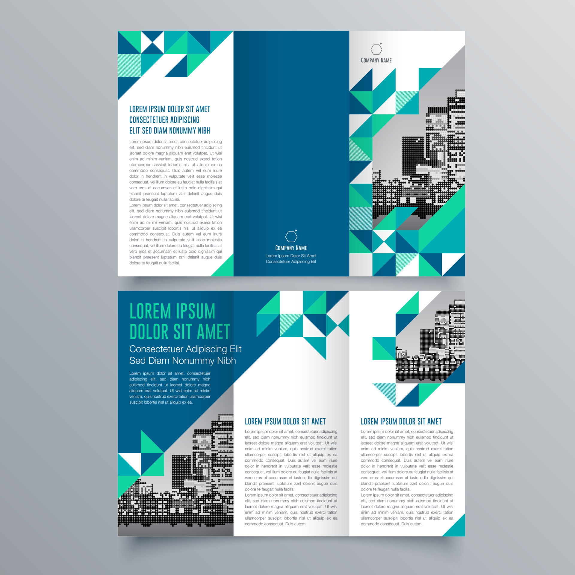 Trifold brochure template Minimalistic geometric design for corporate Trifold brochure template Minimalistic geometric design for corporate