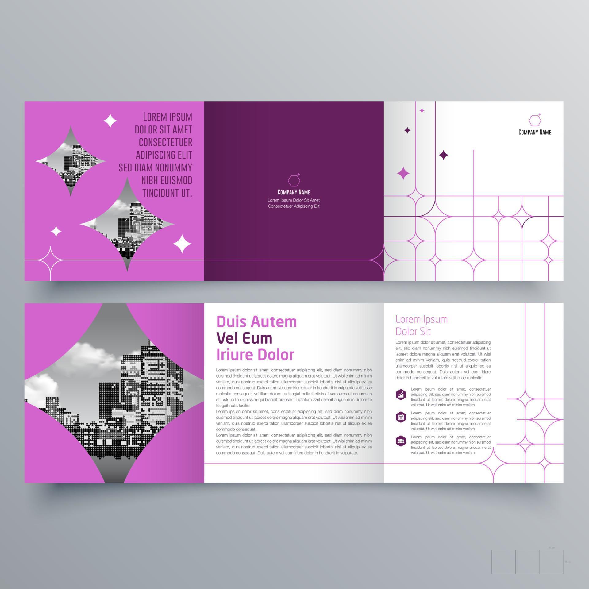 Tri fold brochure template Minimalistic geometric design for corporate