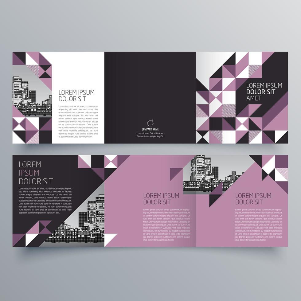 Tri-fold brochure template Minimalistic geometric design for corporate and business. Creative concept brochure vector template.