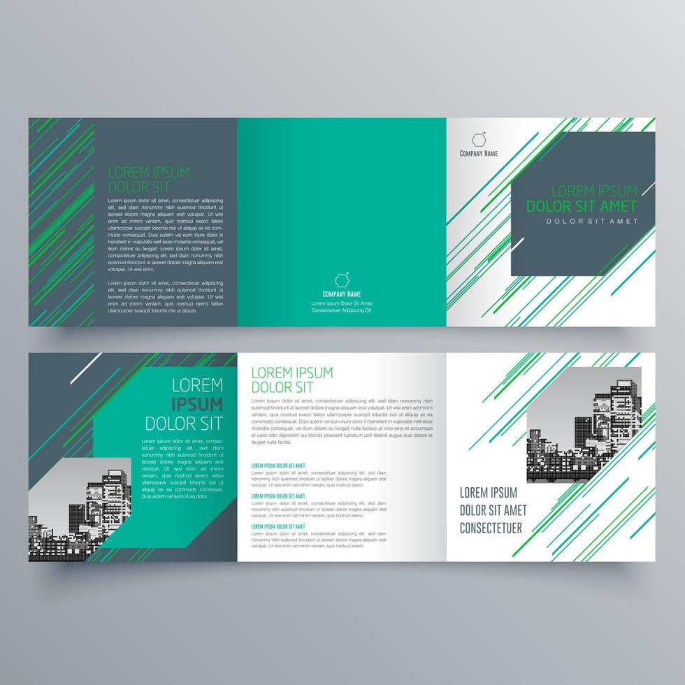 Tri-fold brochure template Minimalistic geometric design for corporate and business. Creative concept brochure vector template.