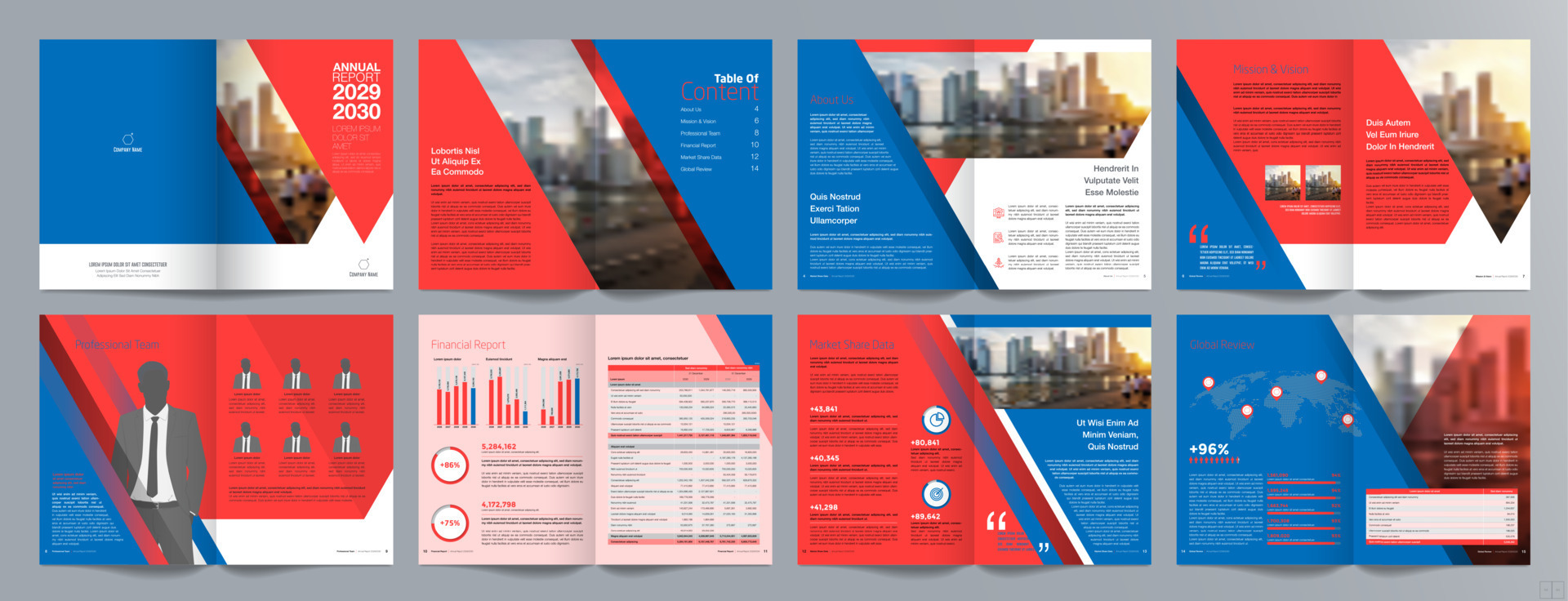 Corporate business presentation guide brochure template, Annual report