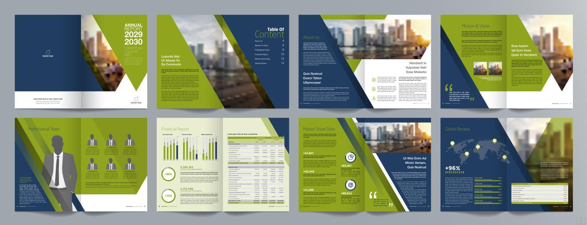 Annual report 16 page A4 198 vector