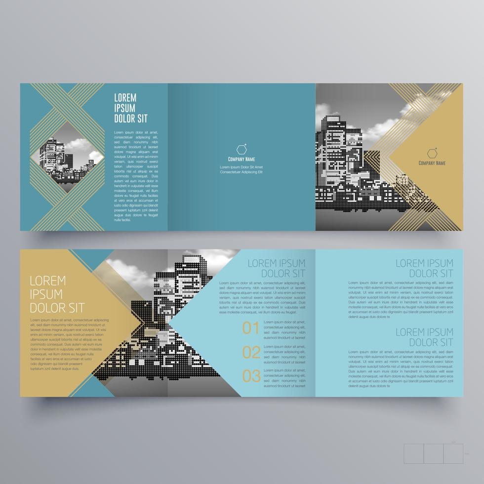 Tri-fold brochure template Minimalistic geometric design for corporate and business. Creative concept brochure vector template.