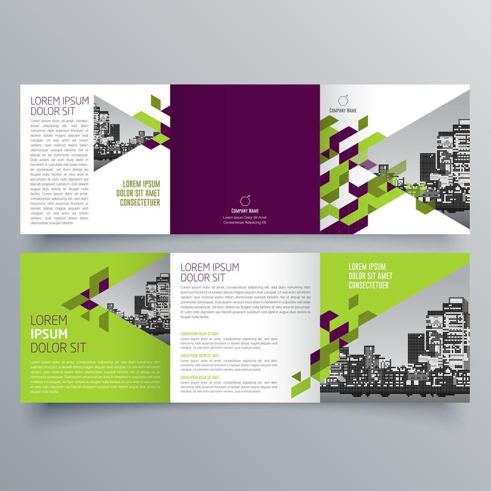 Tri fold brochure template Minimalistic geometric design for corporate