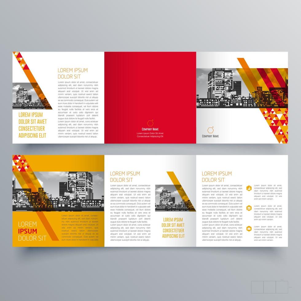 Tri-fold brochure template Minimalistic geometric design for corporate and business. Creative concept brochure vector template.