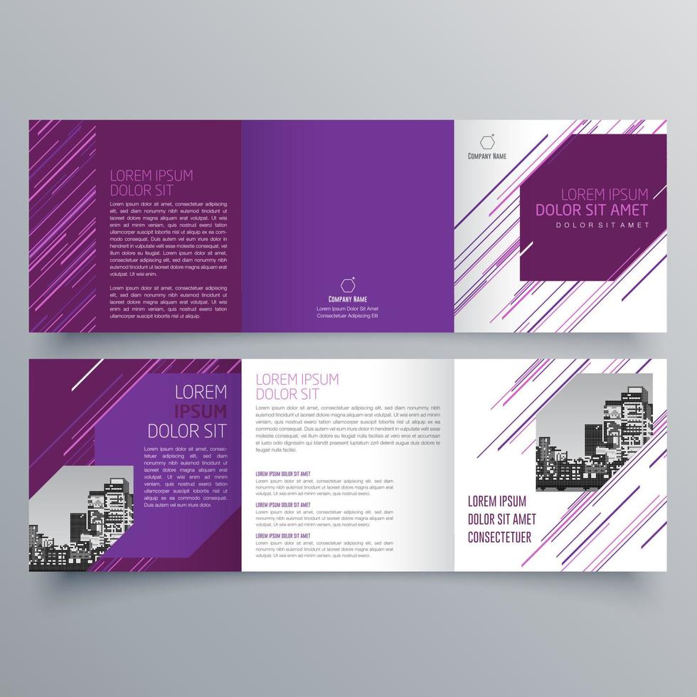 Tri-fold brochure template Minimalistic geometric design for corporate and business. Creative concept brochure vector template.