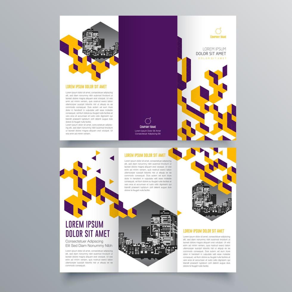 Tri-fold brochure template Minimalistic geometric design for corporate and business. Creative concept brochure vector template.
