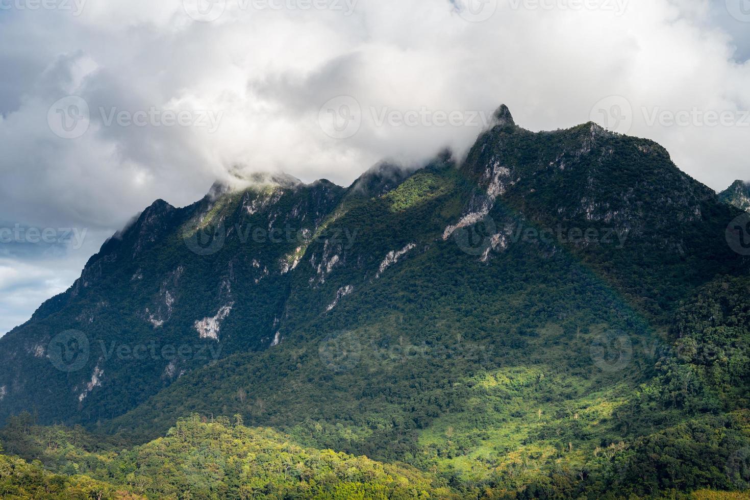 vistas a la montaña verde en chiang dao foto