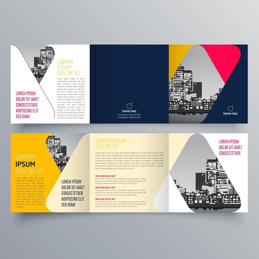 Tri-fold brochure template Minimalistic geometric design for corporate and business. Creative concept brochure vector template.