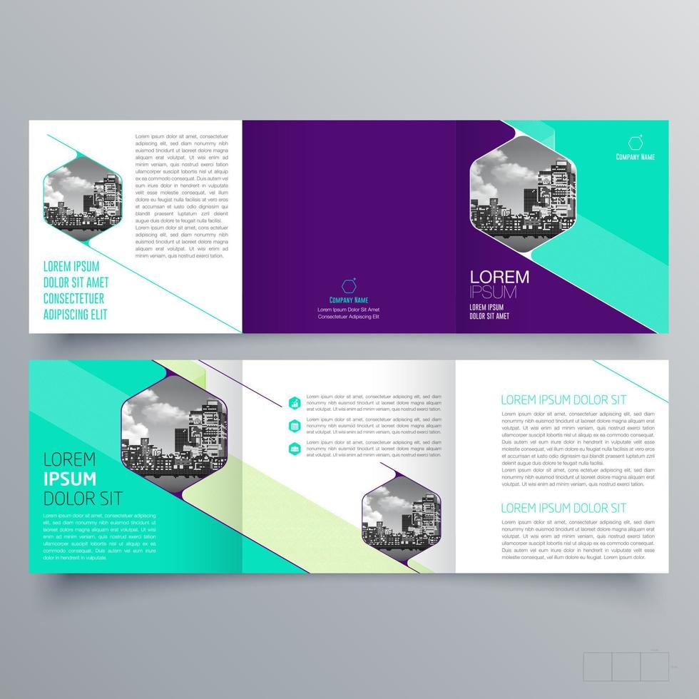 Tri-fold brochure template Minimalistic geometric design for corporate and business. Creative concept brochure vector template.