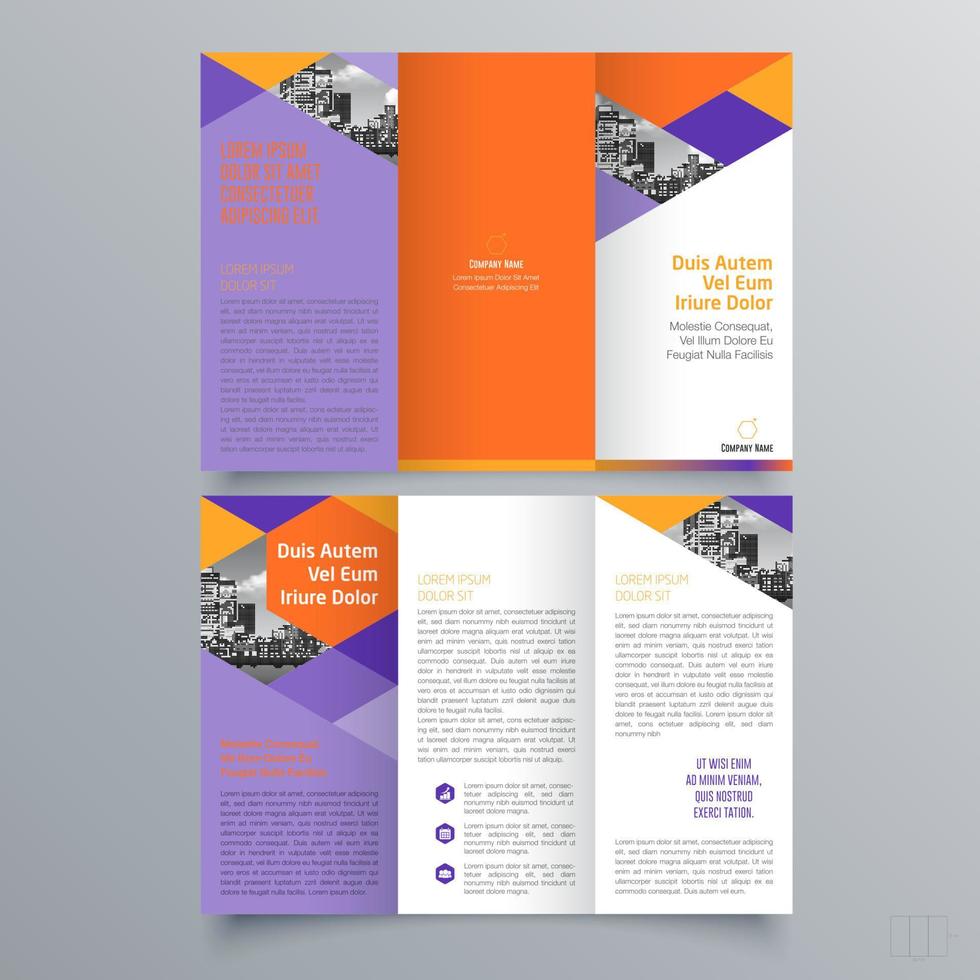 Tri-fold brochure template Minimalistic geometric design for corporate and business. Creative concept brochure vector template.