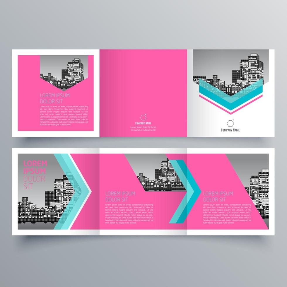 Tri-fold brochure template Minimalistic geometric design for corporate and business. Creative concept brochure vector template.