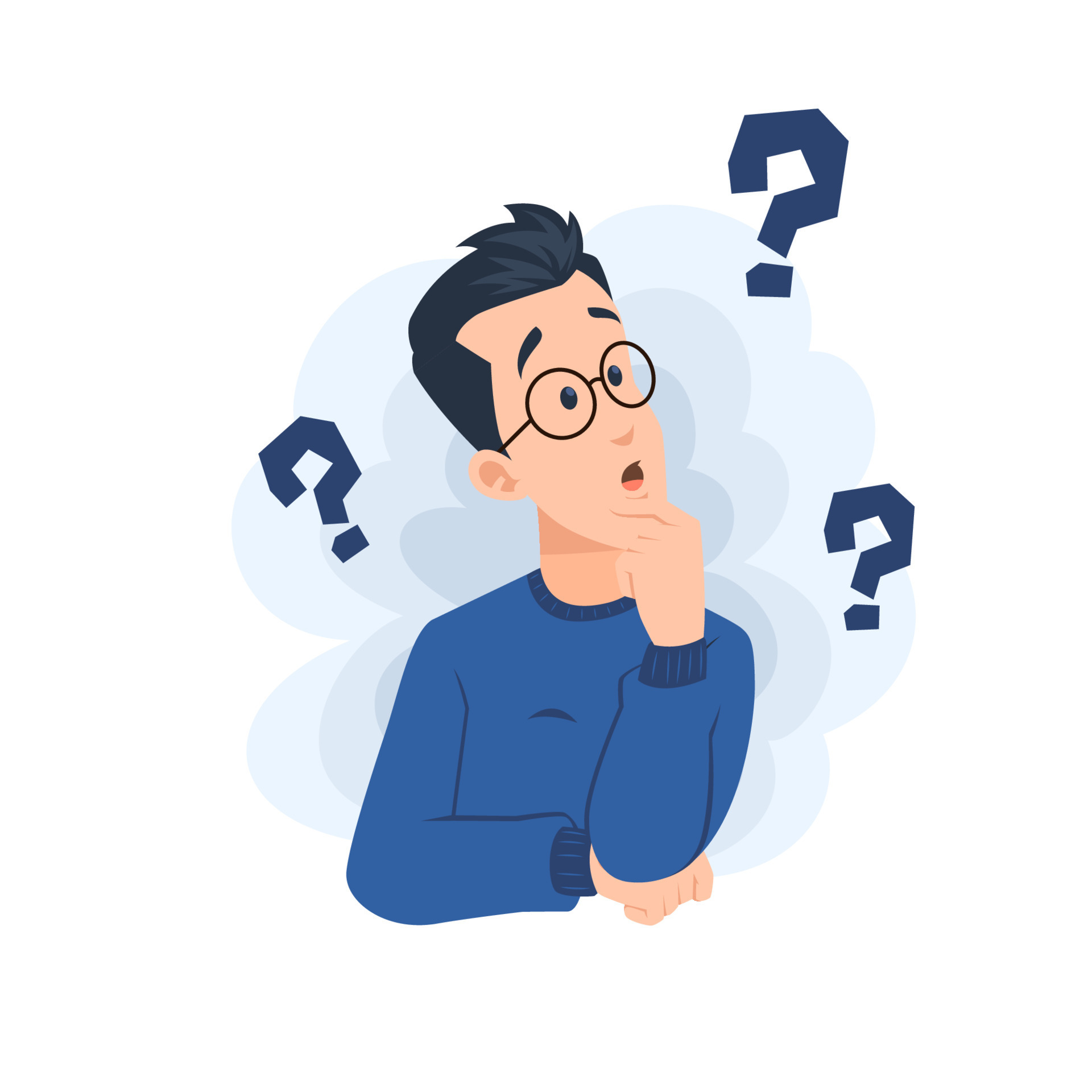 Man Character Thinking 9884901 Vector Art At Vecteezy