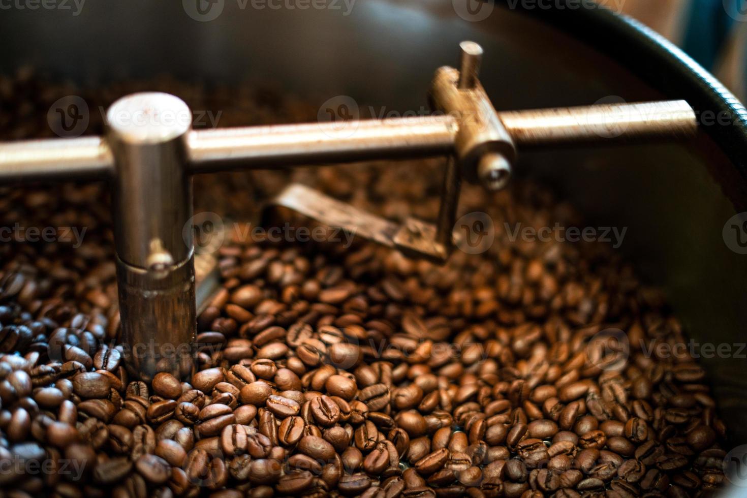 Freshly coffee roasted roasting machine photo