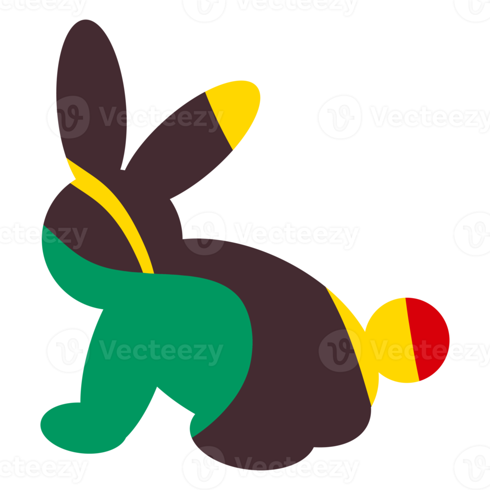 Silhouette of a rabbit head png