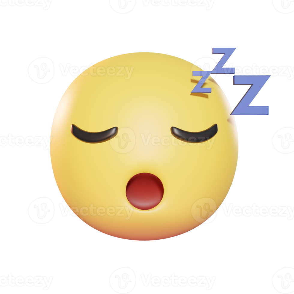 slapende gezicht emoji 3d illustratie png