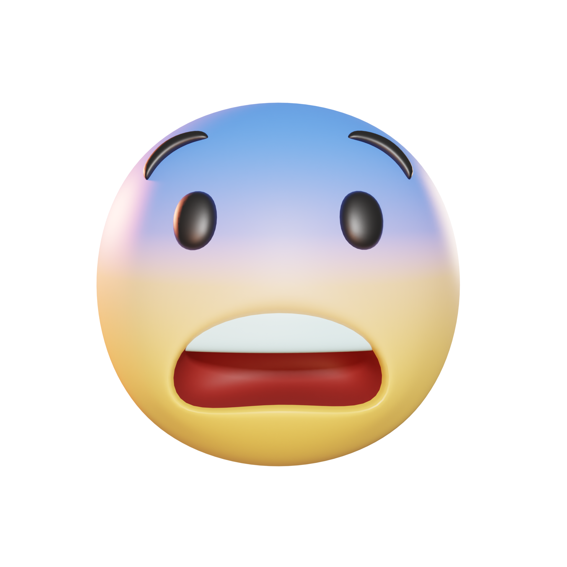 Fearful face emoji clipart. Free download transparent .PNG