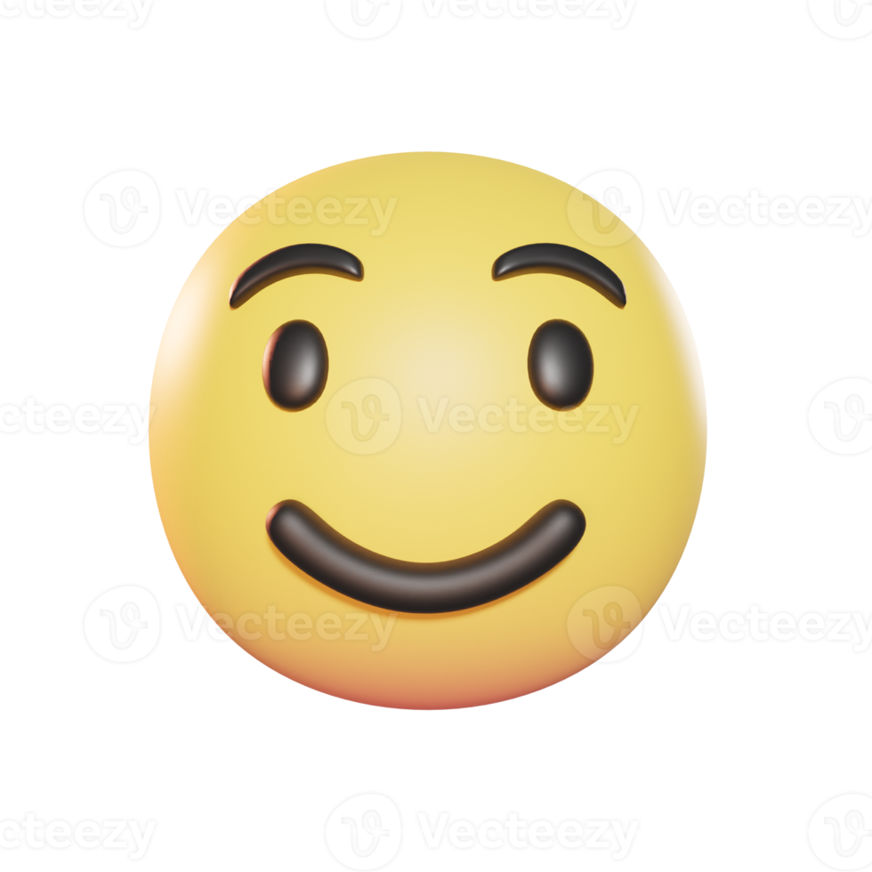 illustrazione 3d emoji del viso leggermente sorridente png