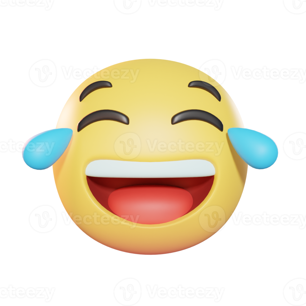 riendo con lágrimas emoji ilustración 3d png