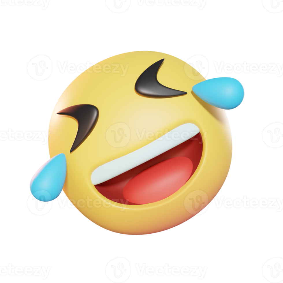 rodando por el suelo riendo emoji ilustración 3d png